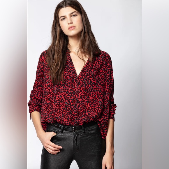 Zadig & Voltaire Tops - Zadig & Voltaire Tink LEO Leopard Print Tunic Blouse sz MEDIUM